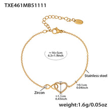 316L Stainless Steel Infinity Heart Zirconia Bracelet & Necklace
