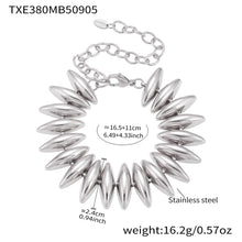 316L Stainless Steel 18K Gold Plated Torpedo Design Handmade Bracelet & Necklace Set