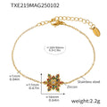 Gold Multi-color Cubic Zirconia Bracelet (TXE219) / Default