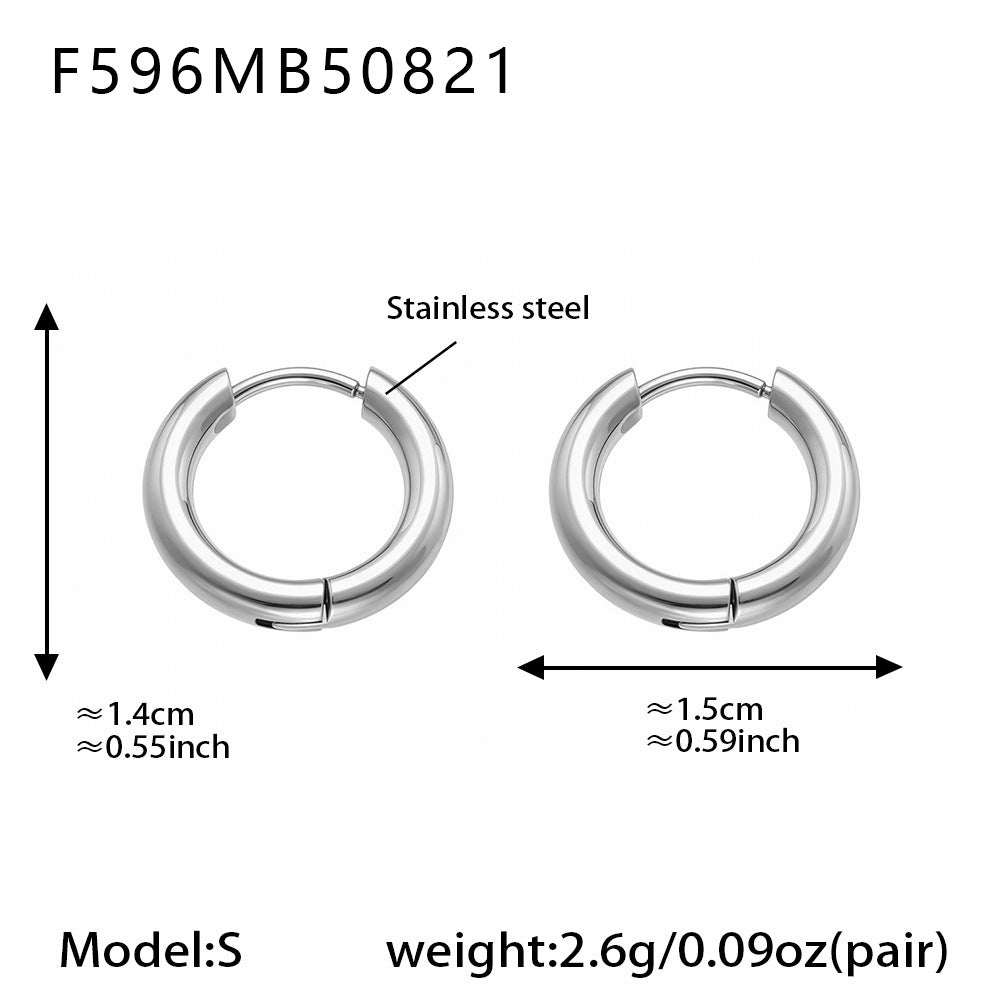 316L Stainless Steel Mixed Metal Two-Tone Minimalist Hoop Earrings | PVD Gold Huggie Hoops