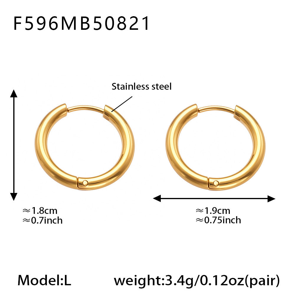 316L Stainless Steel Mixed Metal Two-Tone Minimalist Hoop Earrings | PVD Gold Huggie Hoops