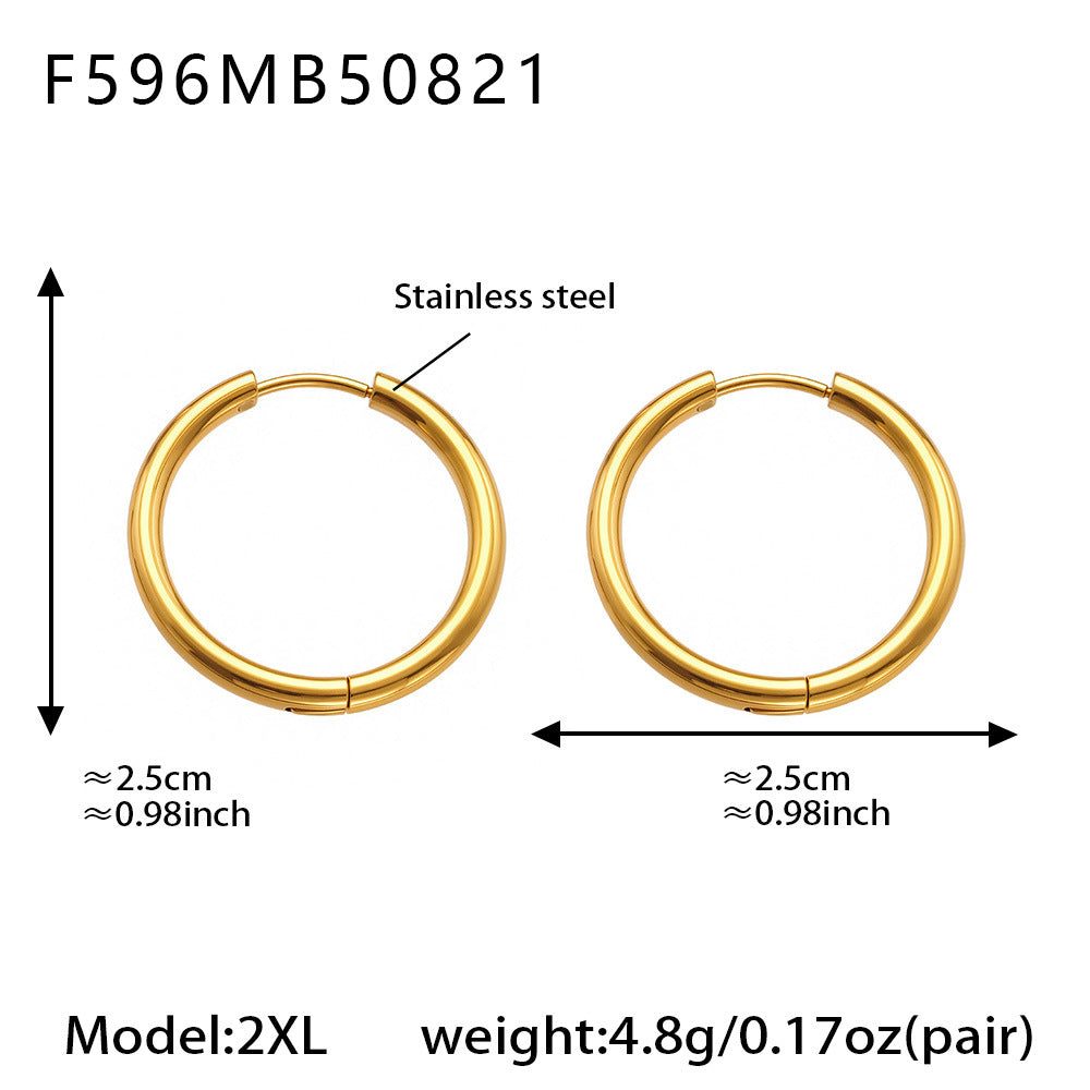 316L Stainless Steel Mixed Metal Two-Tone Minimalist Hoop Earrings | PVD Gold Huggie Hoops