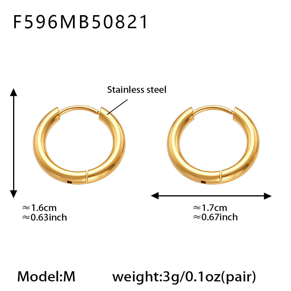 316L Stainless Steel Mixed Metal Two-Tone Minimalist Hoop Earrings | PVD Gold Huggie Hoops