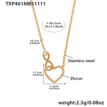 316L Stainless Steel Infinity Heart Zirconia Bracelet & Necklace