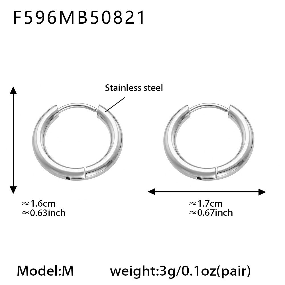 316L Stainless Steel Mixed Metal Two-Tone Minimalist Hoop Earrings | PVD Gold Huggie Hoops
