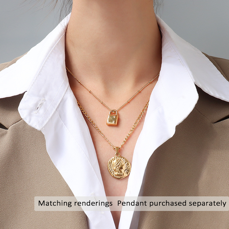 316L Stainless Steel 18K Gold Plated Minimalist Layering Chain Necklaces