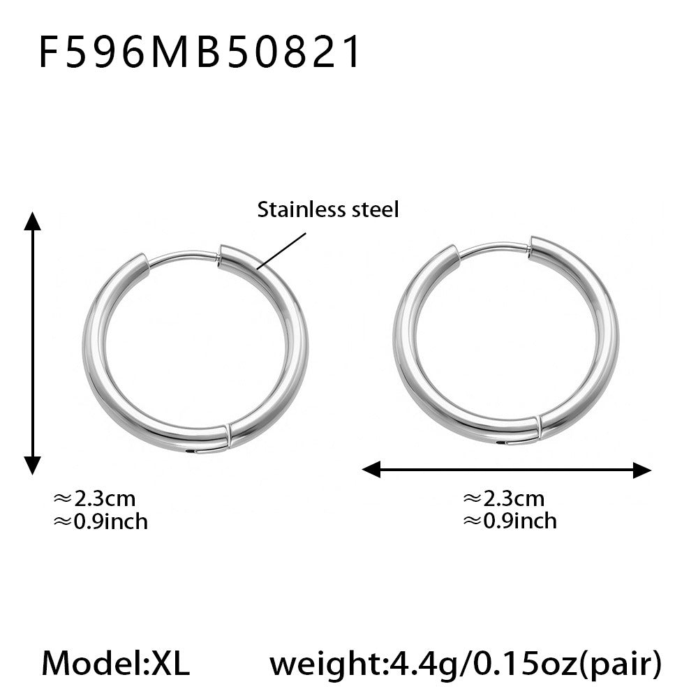 316L Stainless Steel Mixed Metal Two-Tone Minimalist Hoop Earrings | PVD Gold Huggie Hoops