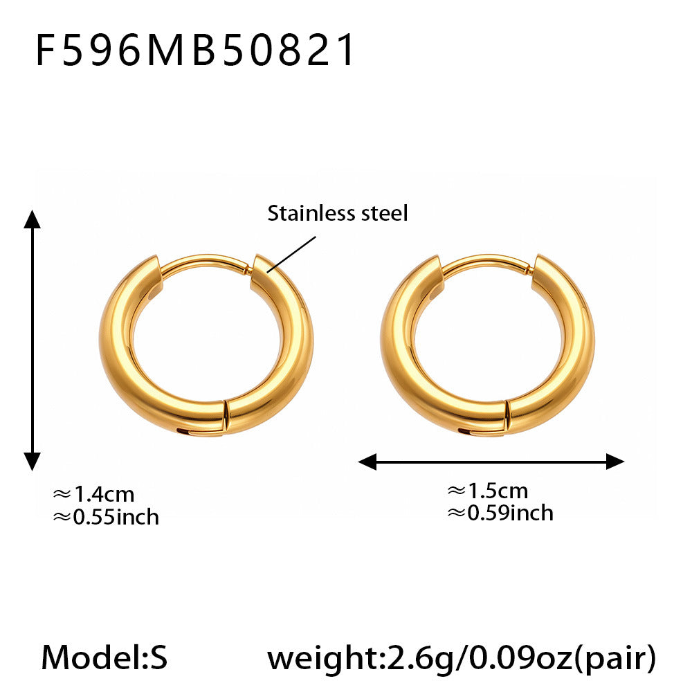 316L Stainless Steel Mixed Metal Two-Tone Minimalist Hoop Earrings | PVD Gold Huggie Hoops
