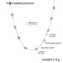 316L Stainless Steel 18K Gold PVD Freshwater Pearl Necklace & Bracelet