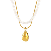 316L Stainless Steel 18K PVD Gold Droplet Necklace