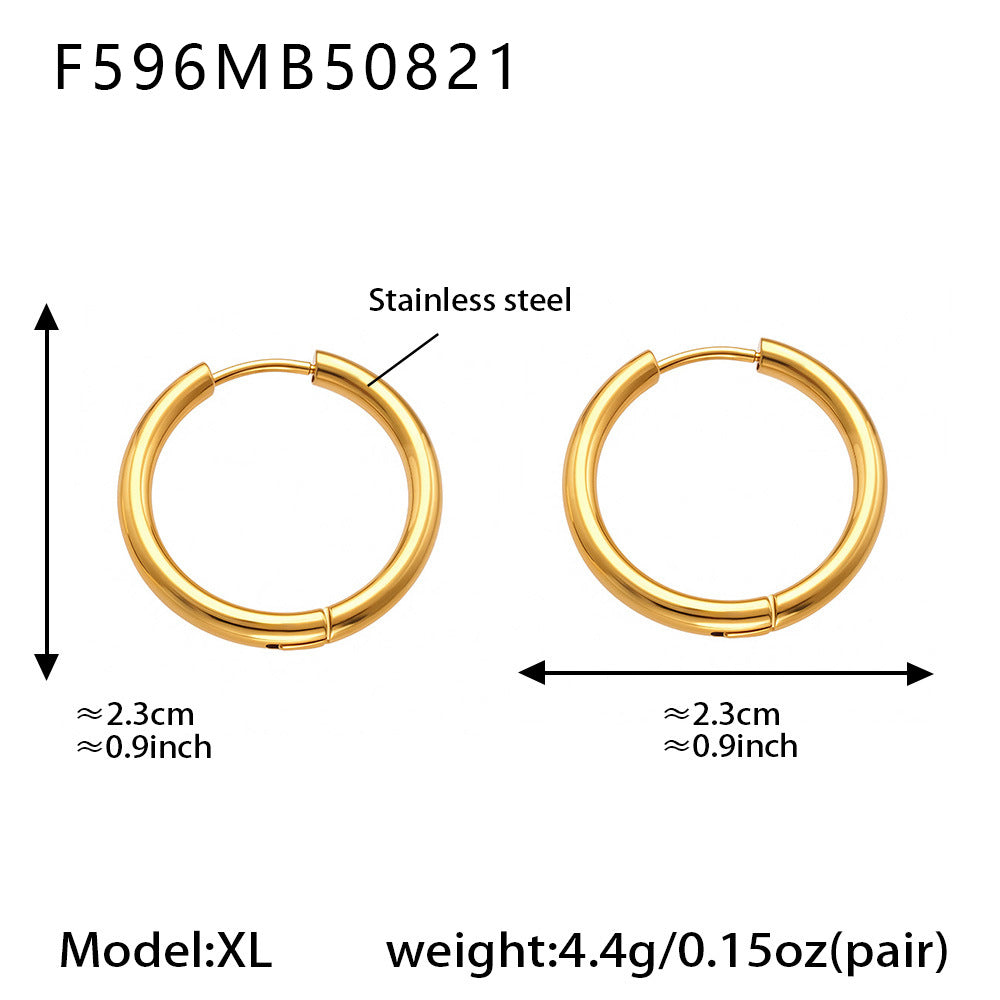 316L Stainless Steel Mixed Metal Two-Tone Minimalist Hoop Earrings | PVD Gold Huggie Hoops