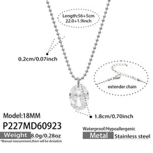 Stainless Steel Zircon Pendant Necklaces – Teardrop, Oval & Station Styles