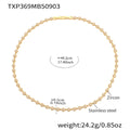 Gold / Round Zircon Necklace 44cm