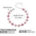 TXE533-Pink Zircon Steel Bracelet 16.5+5cm