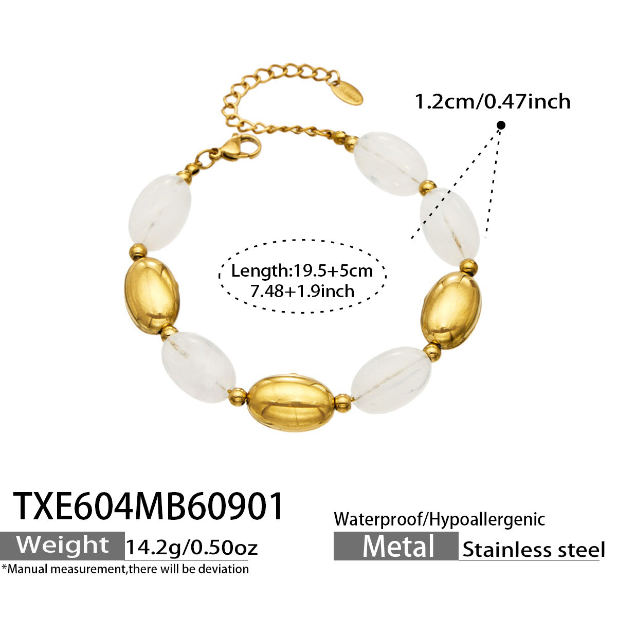 316L Stainless Steel 18K PVD Gold Resin Jewelry Bracelet and Necklace Collection