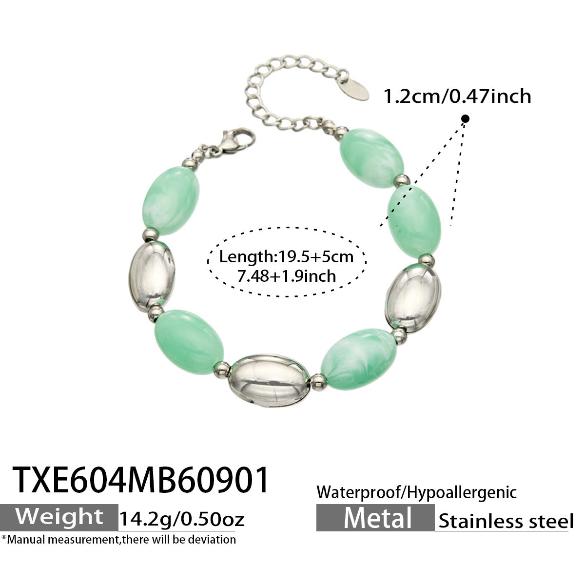 316L Stainless Steel 18K PVD Gold Resin Jewelry Bracelet and Necklace Collection