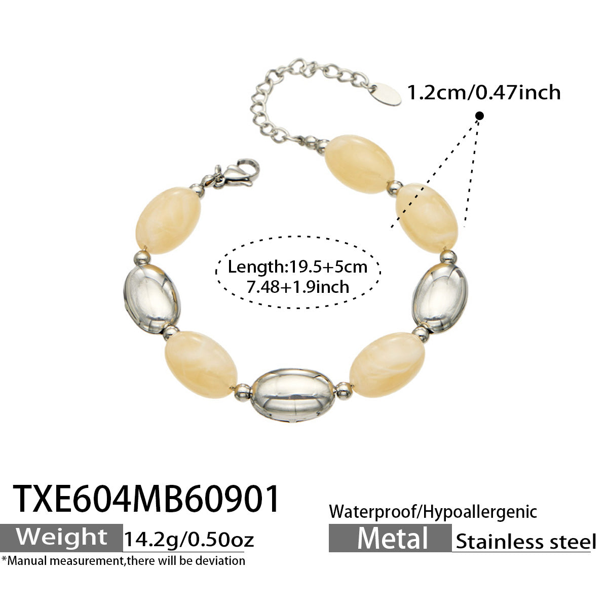 316L Stainless Steel 18K PVD Gold Resin Jewelry Bracelet and Necklace Collection