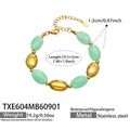 Bracelet / Light Green Resin Gold / 5cm