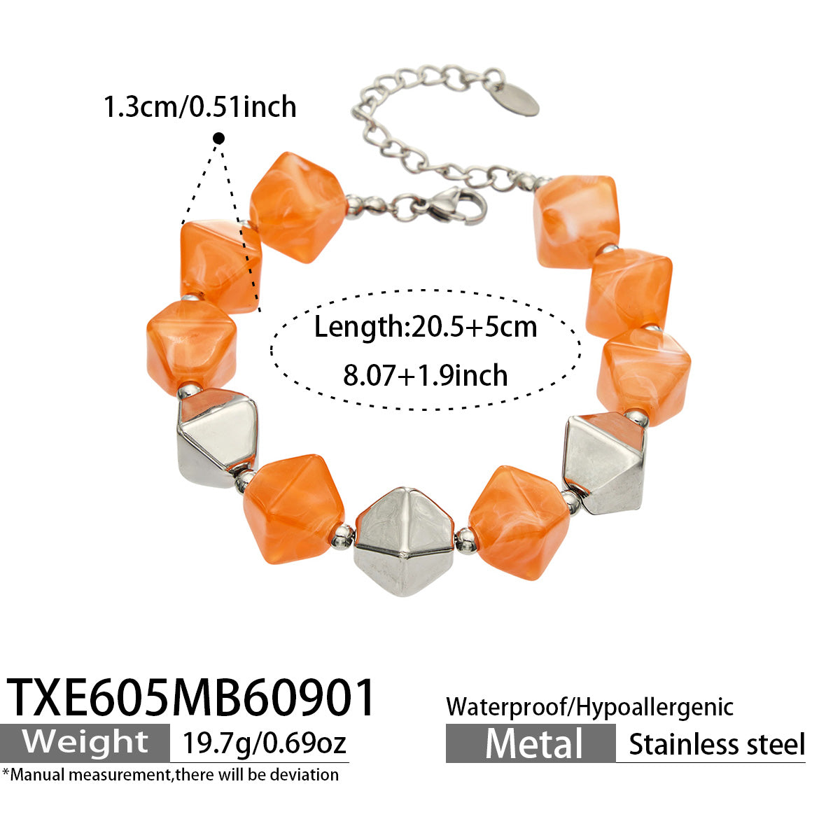 316L Stainless Steel 18K PVD Gold Resin Bracelet and Necklace Collection