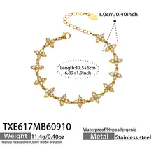 Four-Petal Flower Zircon Bracelet | Stainless Steel