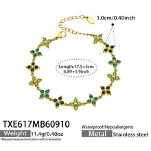 Four-Petal Flower Zircon Bracelet | Stainless Steel