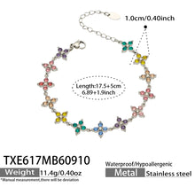 Four-Petal Flower Zircon Bracelet | Stainless Steel