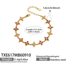 Four-Petal Flower Zircon Bracelet | Stainless Steel