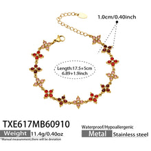 Four-Petal Flower Zircon Bracelet | Stainless Steel