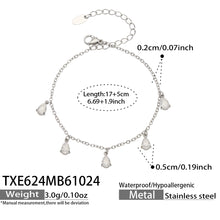 Teardrop Zircon Bracelets & Anklets | Stainless Steel