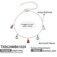 Teardrop Zircon Bracelets & Anklets | Stainless Steel