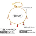 Bracelet / Gold Tone / Red