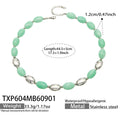 Necklace / Light Green Resin Steel / 5cm
