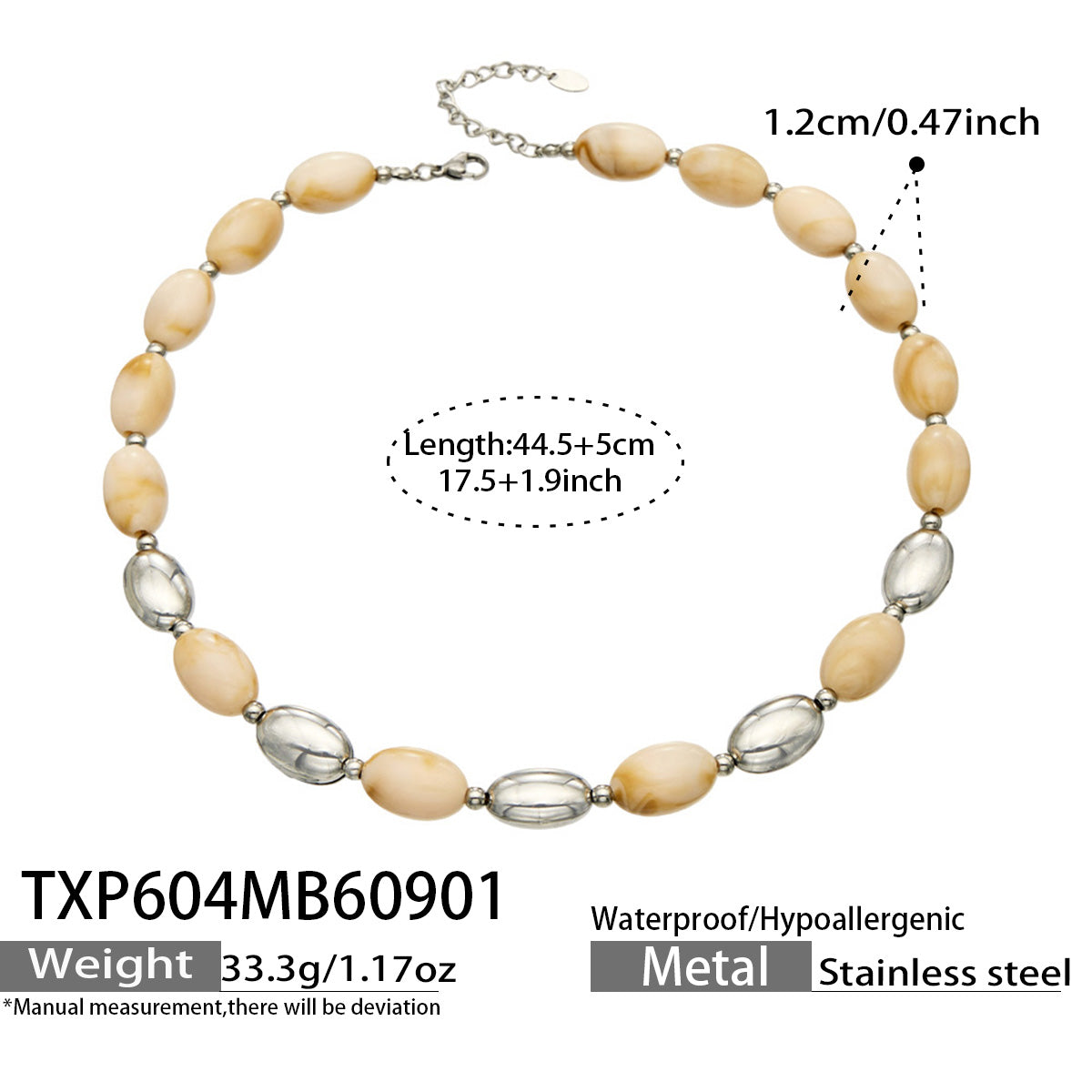 316L Stainless Steel 18K PVD Gold Resin Jewelry Bracelet and Necklace Collection