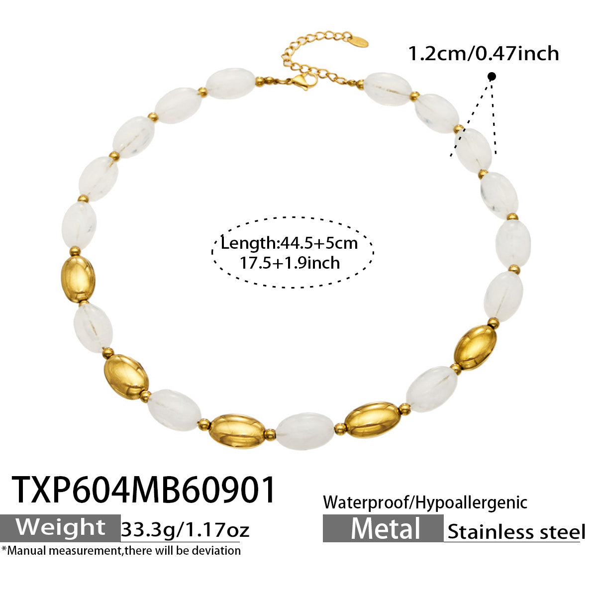 316L Stainless Steel 18K PVD Gold Resin Jewelry Bracelet and Necklace Collection