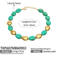 Necklace / Green Resin Gold / 43+5 cm