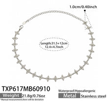 Four-Petal Flower Zircon Necklace | Stainless Steel