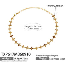 Four-Petal Flower Zircon Necklace | Stainless Steel
