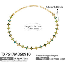 Four-Petal Flower Zircon Necklace | Stainless Steel
