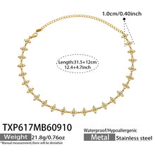 Four-Petal Flower Zircon Necklace | Stainless Steel