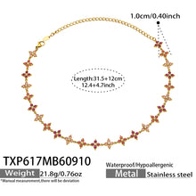 Four-Petal Flower Zircon Necklace | Stainless Steel