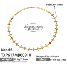 Four-Petal Flower Zircon Necklace | Stainless Steel