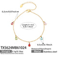 Anklet / Gold Tone / Multicolor