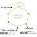 Anklet / Gold Tone / Red