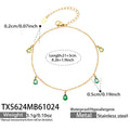 Anklet / Gold Tone / Green