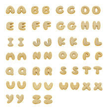 A to Z gold initial stud earrings showing all 26 letter options