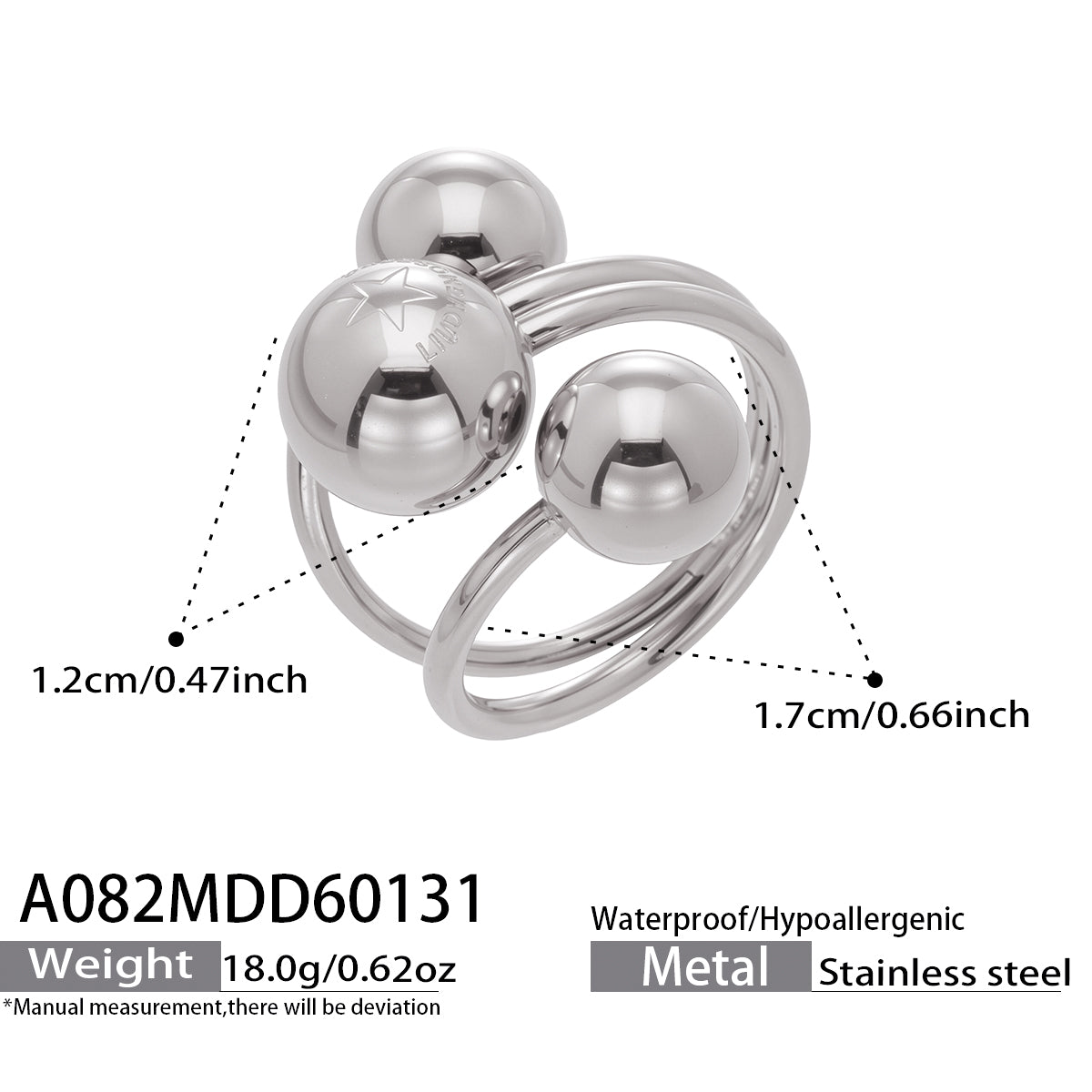 Miduoduo A082 Ring Steel - Dimension & Weight Specifications