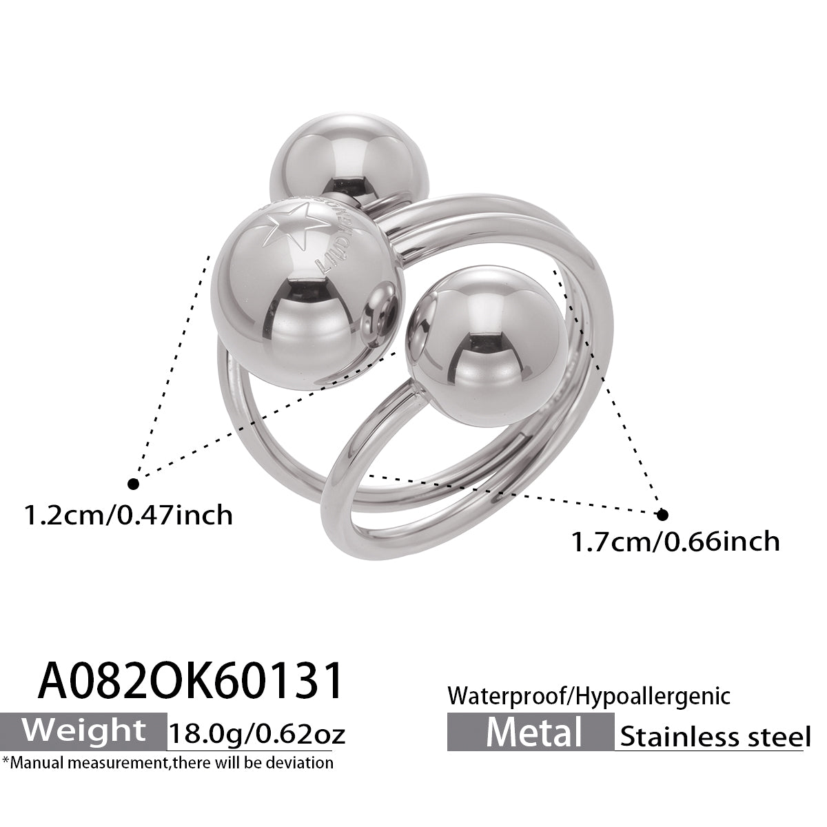Miduoduo A082 Ring Steel - Dimension & Weight Specifications