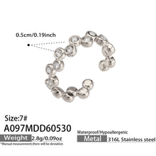 A097 white cubic zirconia steel statement ring size and product detail guide