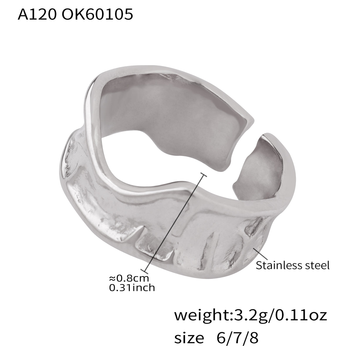 Miduoduo A120 Ring Steel - Dimension & Weight Specifications
