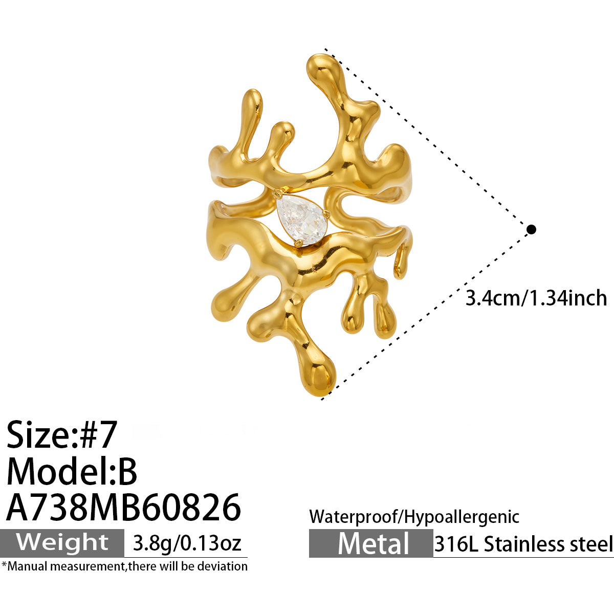 A265 steel 316L stainless steel irregular open ring size and product details